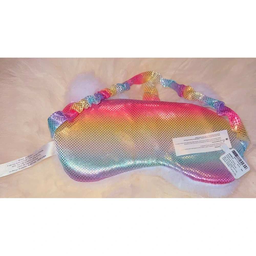 CLAIRE’S ~Furry Rainbow Caticorn Sleeping Mask (NWT)